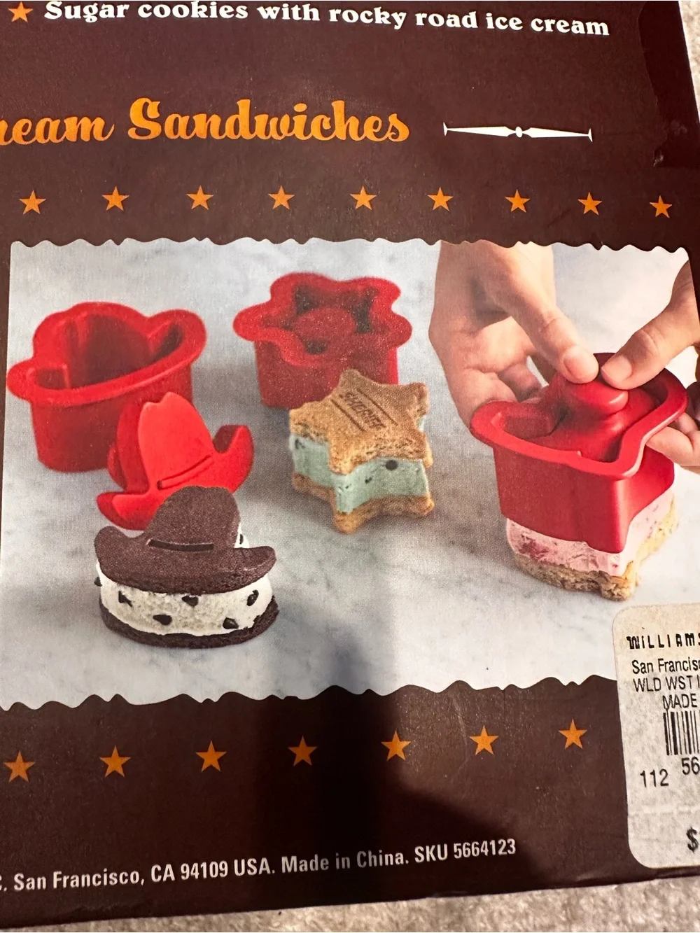 Williams Sonoma Red Wild West Kids Ice Cream Sandwich Molds - Set of 3